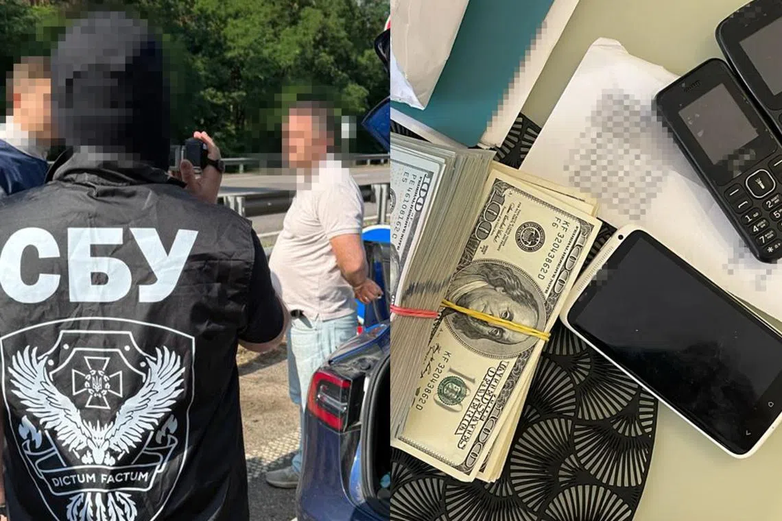 Ukraine's SBU security service said it had arrested one official at the National Anti-corruption Bureau of Ukraine as a suspected Russian spy, and another over suspected business ties to Russia.
