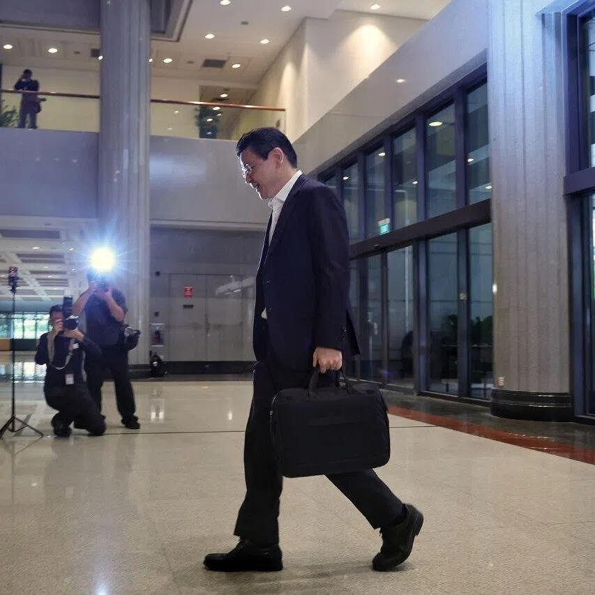Prime Minister Lawrence Wong arriving at Parliament House to deliver his Budget speech on Feb 12.