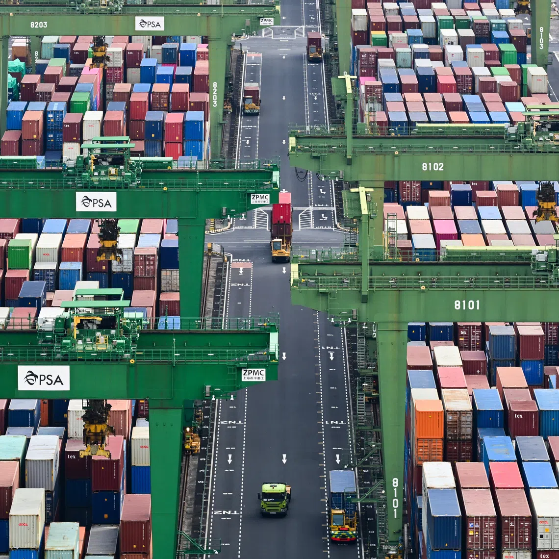 The Ministry of Trade and Industry estimates that the new tariff will apply to about one-third of Singapore’s domestically produced exports to the United States.