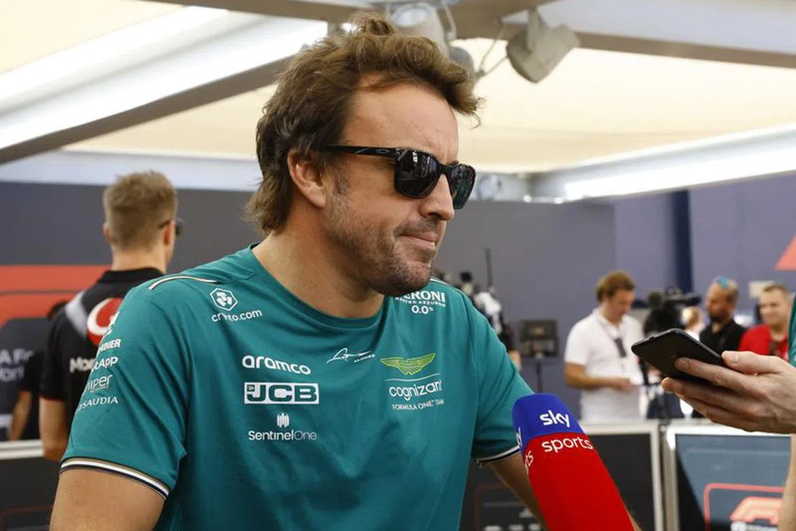 Formula One F1 - Abu Dhabi Grand Prix - Yas Marina Circuit, Abu Dhabi, United Arab Emirates - November 24, 2023 Aston Martin's Fernando Alonso during an interview ahead of practice REUTERS/Rula Rouhana/File Photo