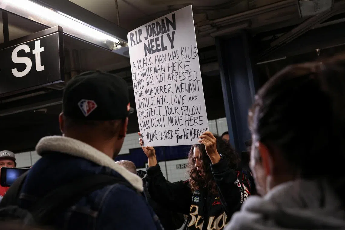 The man who died, Mr Jordan Neely, was homeless and had been screaming at passengers when the other rider wrapped his arms around Mr Neely’s neck and head and held him for several minutes until he went limp. 