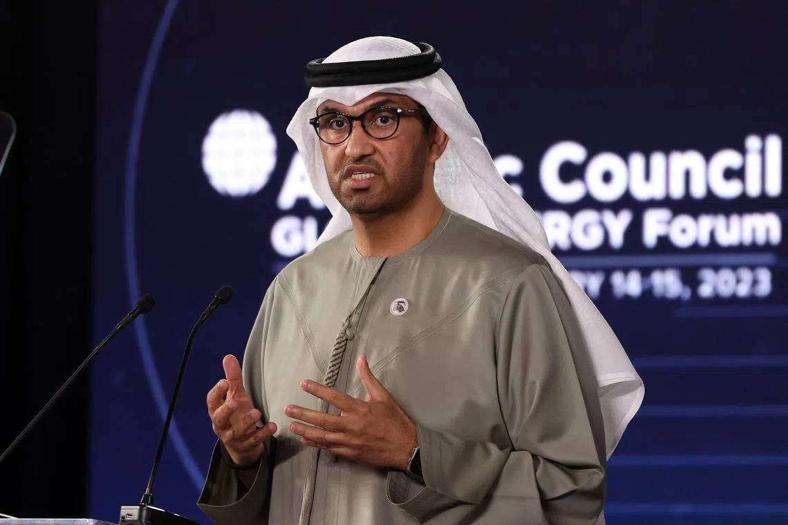 UAE' Minister of State Sultan al-Jaber highlighted the need to triple renewable energy generation by 2030 and double low carbon hydrogen production.