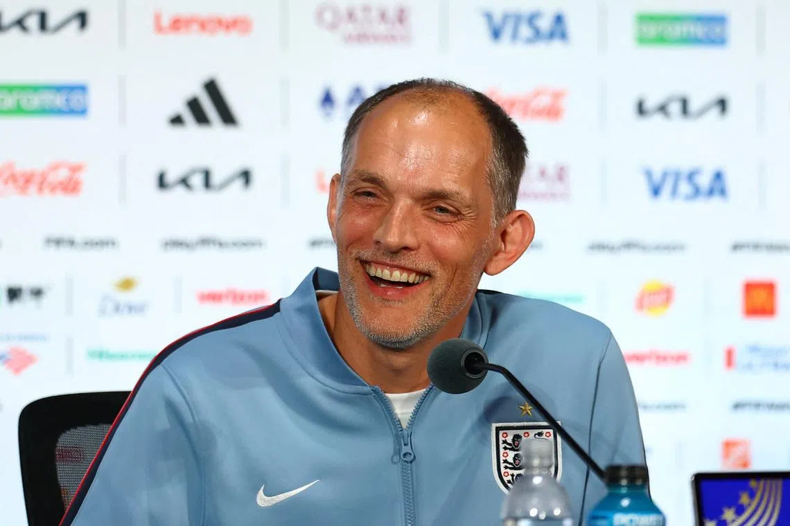 Soccer Football - FIFA World Cup 2026 - England Press Conference - Dallas Stadium, Arlington, Texas, U.S. - June 16, 2026  England manager Thomas Tuchel during the press conference REUTERS/Hannah Mckay