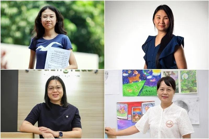 (Clockwise from top left) Ms Celyn Yap, Ms Grace Tan, Ms Li Dongmei and Ms Candice Wang.