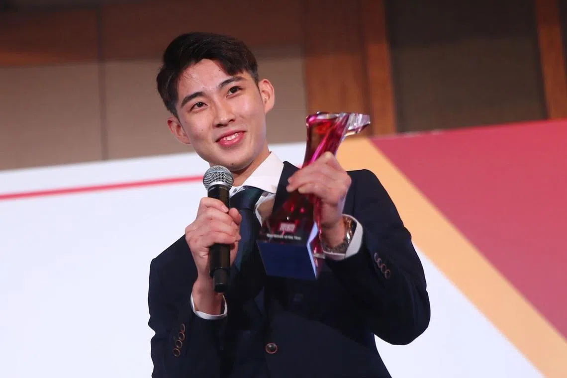  Loh Kean Yew won his maiden Sportsman of the Year award on Thursday at the Singapore Sports Awards.