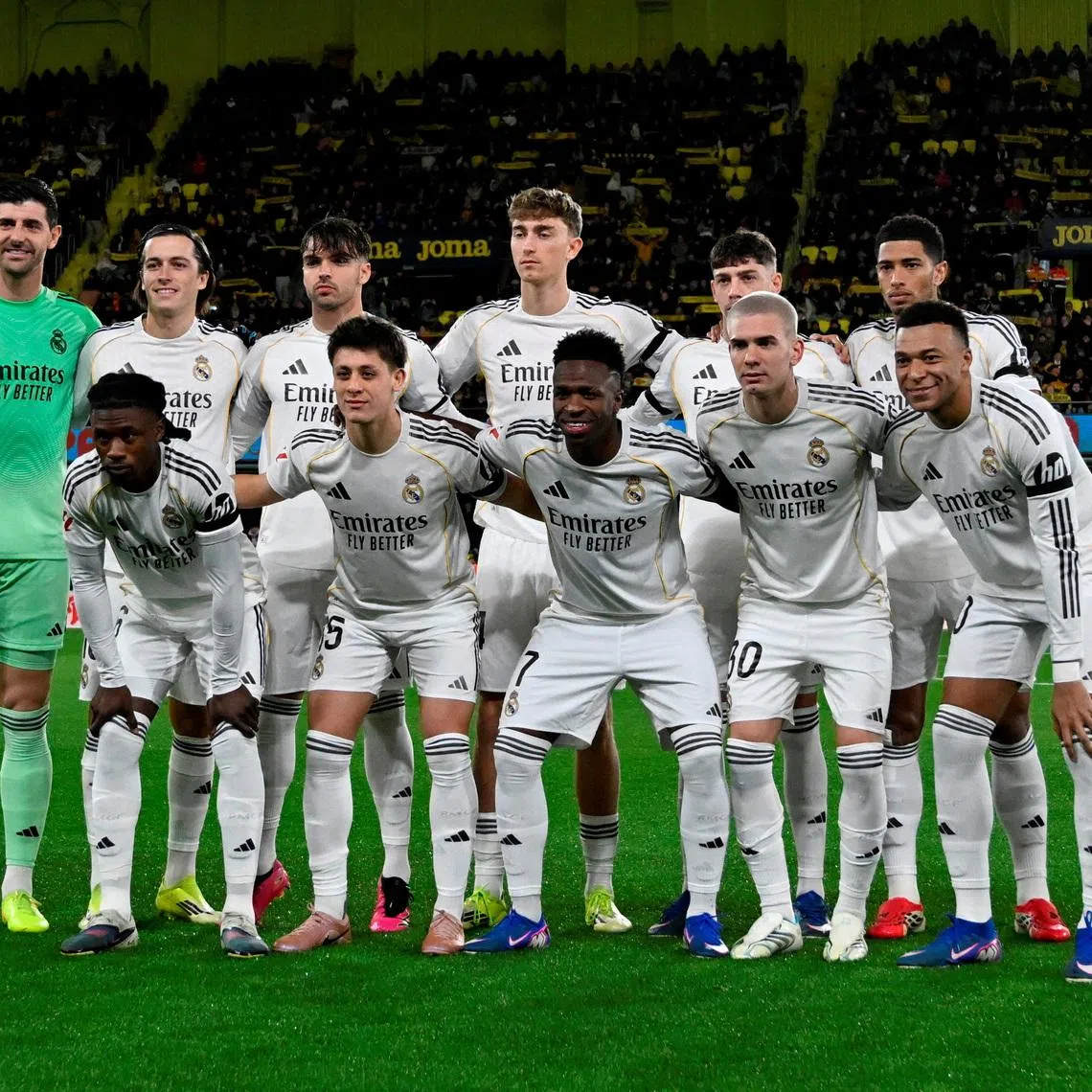 FILE PHOTO: Soccer Football - LaLiga - Villarreal v Real Madrid - Estadio de la Ceramica, Villarreal, Spain - January 24, 2026 Real Madrid players pose for a team group photo before the match REUTERS/Pablo Morano/File Photo