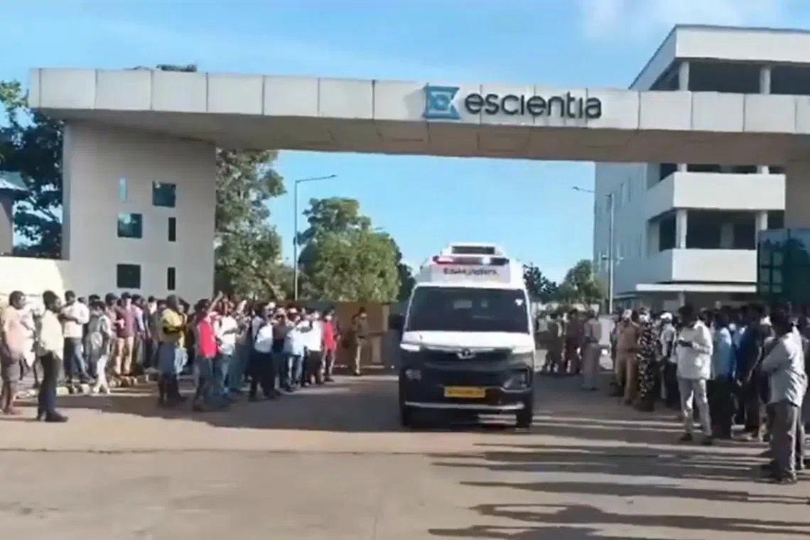 The blast happened at a pharmaceuticals manufacturing plant in southern India's Andhra Pradesh state.