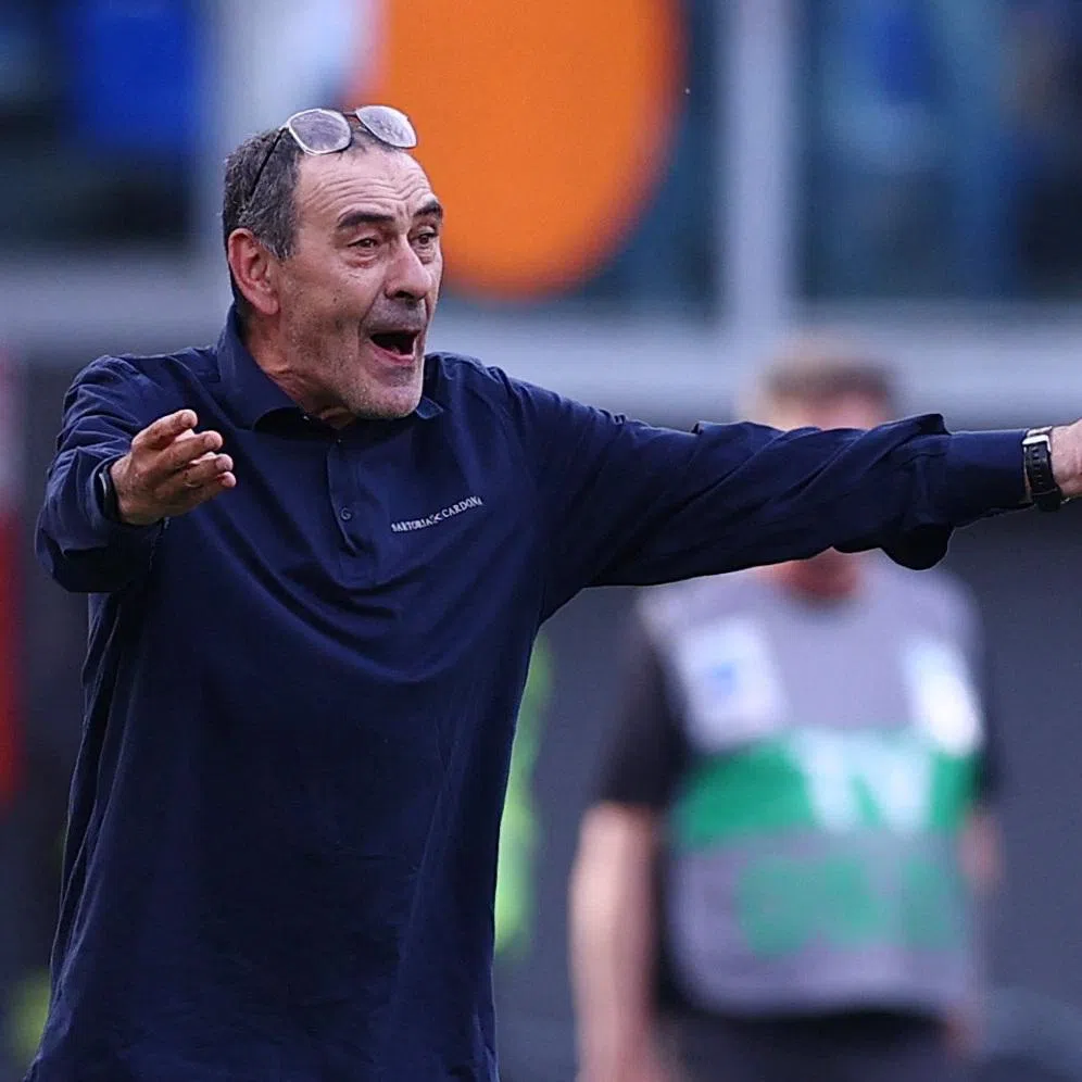 Soccer Football - Serie A - Lazio v Inter Milan - Stadio Olimpico, Rome, Italy - May 9, 2026 Lazio coach Maurizio Sarri reacts REUTERS/Guglielmo Mangiapane