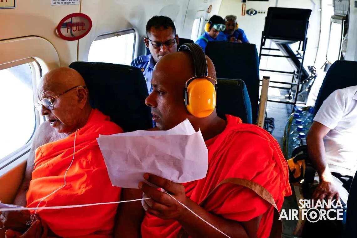 Sri Lanka flies monks over drought-hit areas to seek divine help