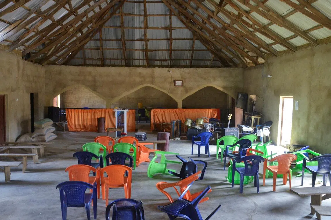 FILE PHOTO: An interior view of Haske Cherubim and Seraphim Movement Church, after an attack by gunmen in which worshippers are kidnapped, in Kurmin Wali, Kaduna Nigeria, January 20, 2026. REUTERS/Nuhu Gwamna/File Photo