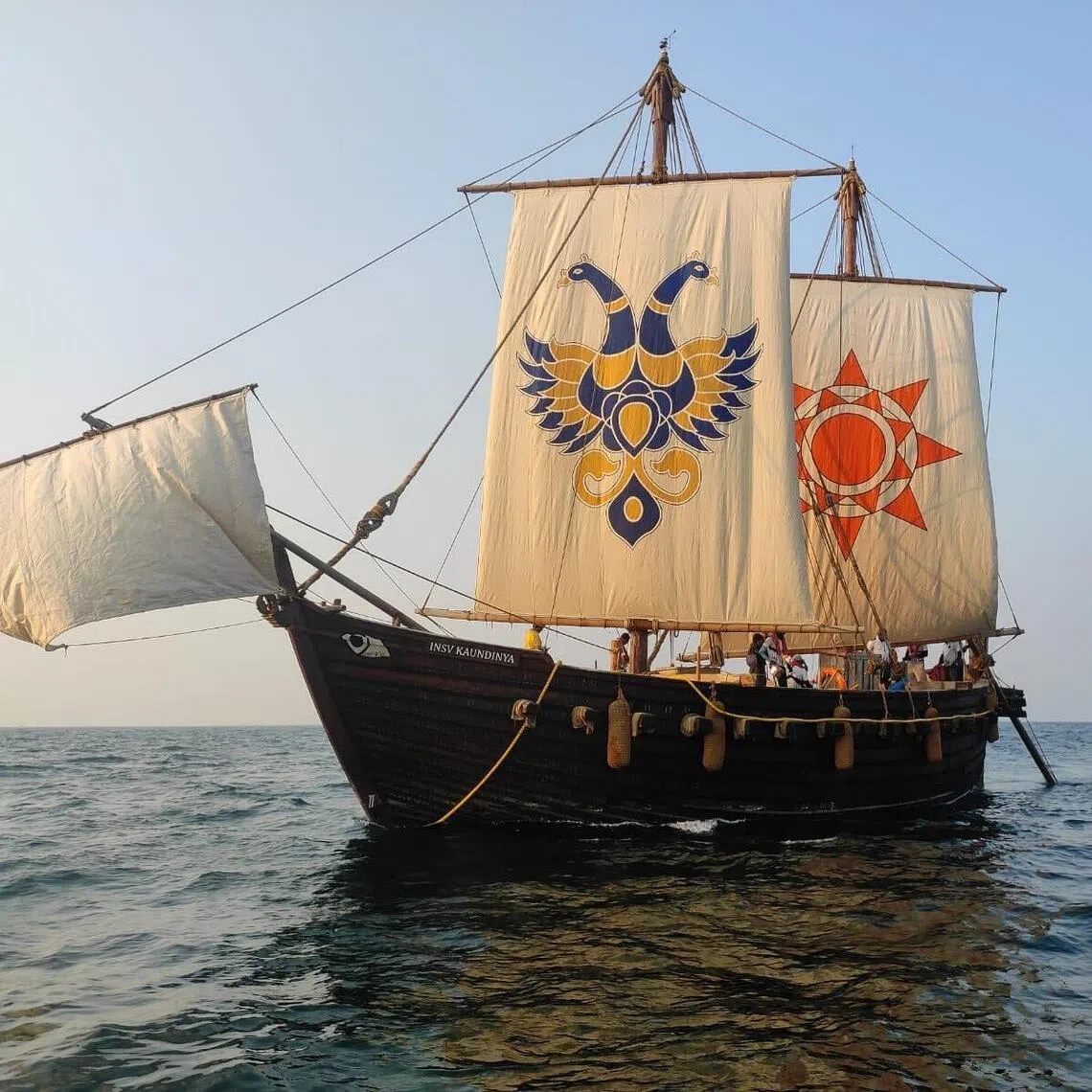 INSV Kaundinya is a historic Indian Navy ship inspired from a fifth century cave painting in western India.