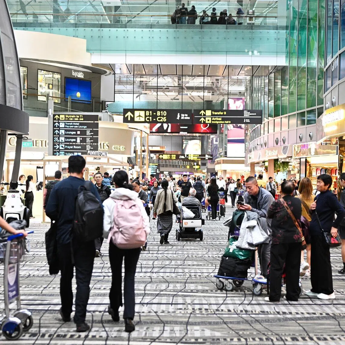 The passenger transited through Changi Airport for about 2.5 hours before getting on his outbound flight to Los Angeles. 