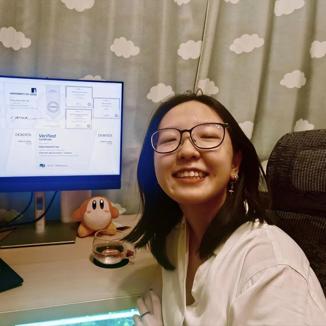 Miss Kelly Kwok, 21, has completed more than 10 certifications on programming and business skills.
CREDIT: COURTESY OF KELLY KWOK