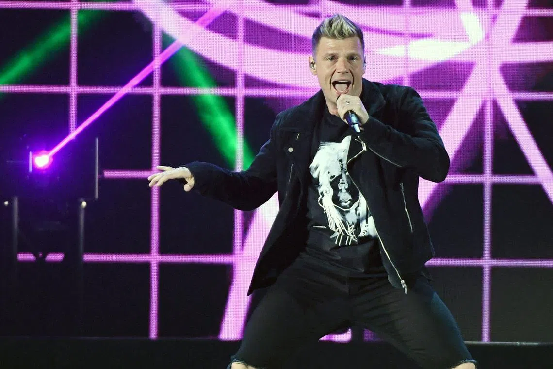 A woman with cerebral palsy who claims she was raped as a teenager by Backstreet Boys star Nick Carter lodged a civil lawsuit against the singer, seen here in a 2019 photo.