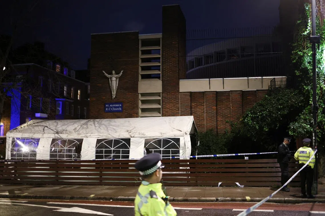 The incident took place in the vicinity of a church where a funeral was taking place. 