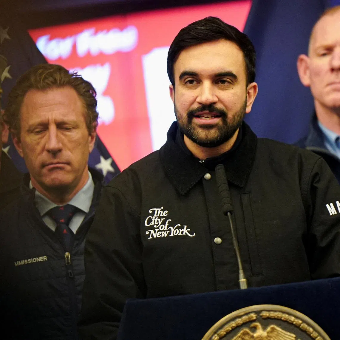 New York City Mayor Zohran Mamdani holds a press conference at the New York City Office of Emergency Management in Brooklyn, New York City, U.S., January 25, 2026. REUTERS/Bing Guan