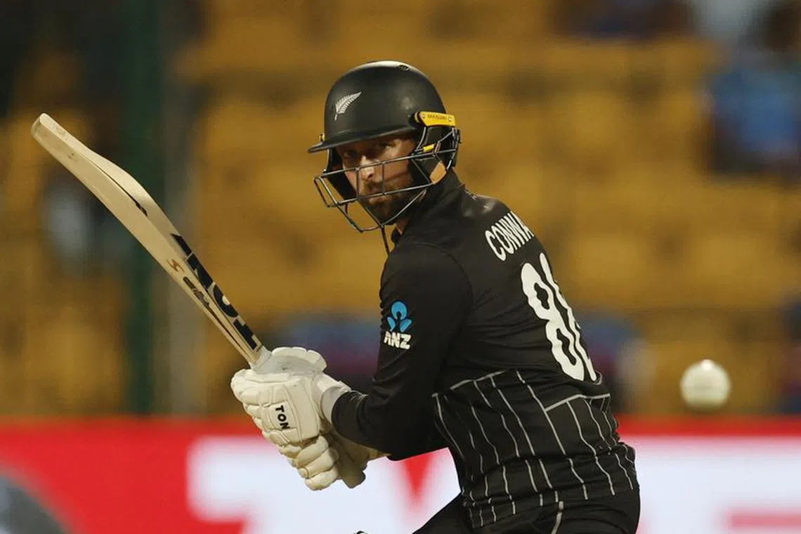 Cricket - ICC Cricket World Cup 2023 - New Zealand v Sri Lanka - M. Chinnaswamy Stadium, Bengaluru, India - November 9, 2023 New Zealand's Devon Conway in action REUTERS/Adnan Abidi/ File photo