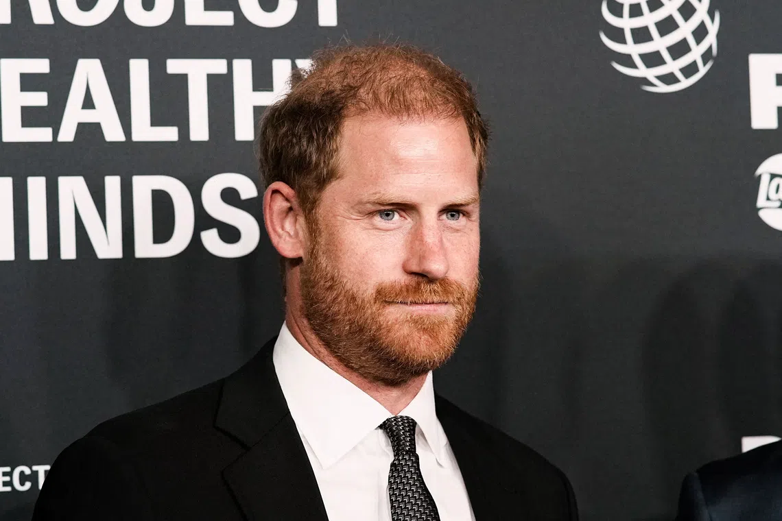 Britain's Prince Harry attends the \"Project Healthy Minds\" World Mental Health Day Gala in New York City, U.S., October 9, 2025. REUTERS/Eduardo Munoz