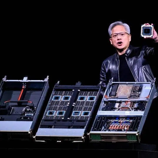 Nvidia CEO Jensen Hwang at the company's annual GTC developers conference in San Jose, California, on March 16.