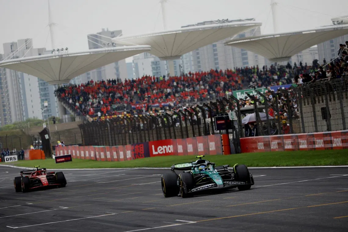 FILE PHOTO: Formula One F1 - Chinese Grand Prix - Shanghai International Circuit, Shanghai, China - April 20, 2024 Aston Martin's Fernando Alonso during sprint Pool via REUTERS/Andres Martinez Casares/File Photo