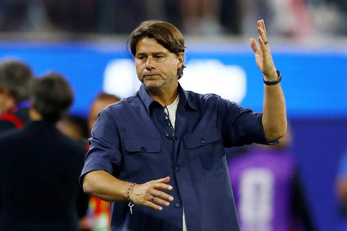 Soccer Football - FIFA World Cup 2026 - Group D - Turkey v United States - Los Angeles Stadium, Inglewood, California, U.S. - June 25, 2026 U.S. coach Mauricio Pochettino reacts REUTERS/Matthew Childs