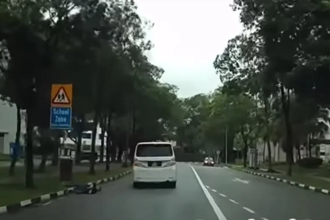 Mr Keow Chan Liang was crossing the road in Jurong West Street 65 on Tuesday when he was struck by a Malaysian-registered Toyota Vellfire. 