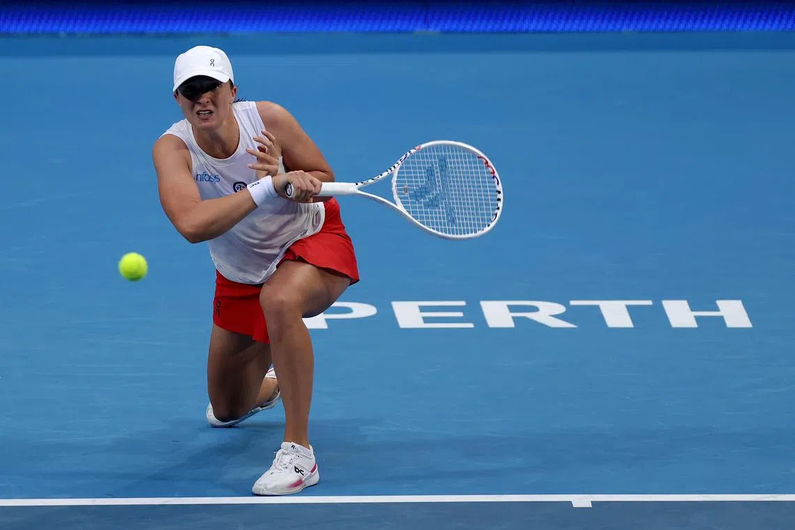Poland's Iga Swiatek in action against Beatriz Haddad Maia of Brazil.