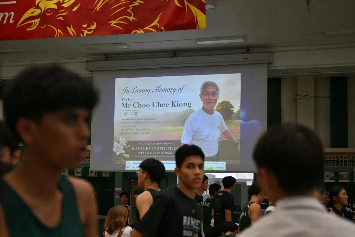 Raffles Institution appreciation dinner dedicated to their throws coach Choo Chee Kiong at the school on May 13, 2026.