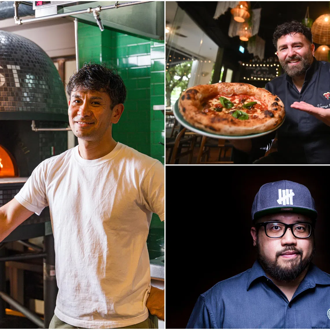 (Clockwise from left) Chefs Tsubasa Tamaki, Vincenzo Capuano and Bjorn Shen.