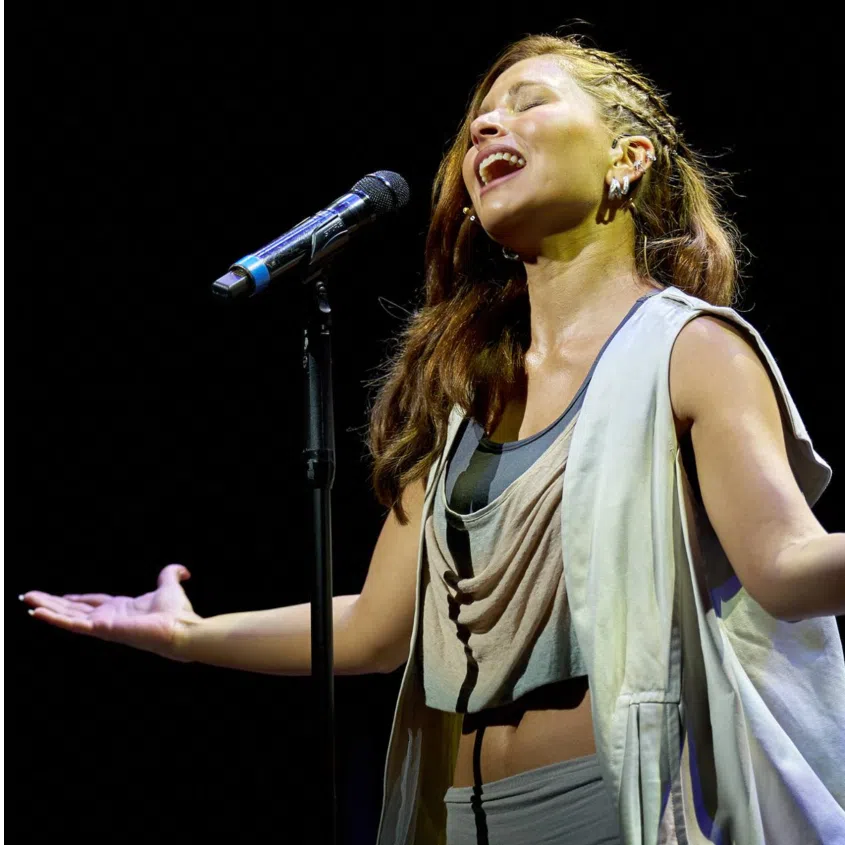 Singaporean singer Tabitha Nauser (left) and Frances Lee as Mary Magdalene in the musical Jesus Christ Superstar.