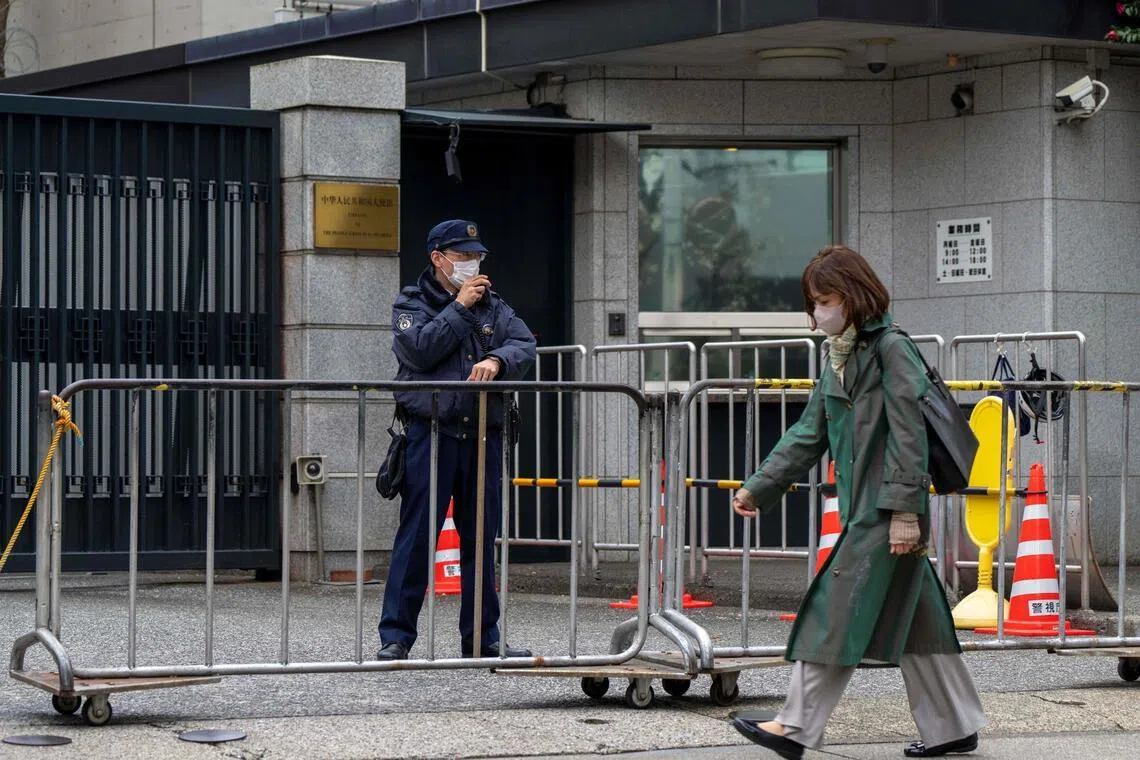 A member of the Japanese military broke into the Chinese embassy in Tokyo, prompting China to lodge a protest. 