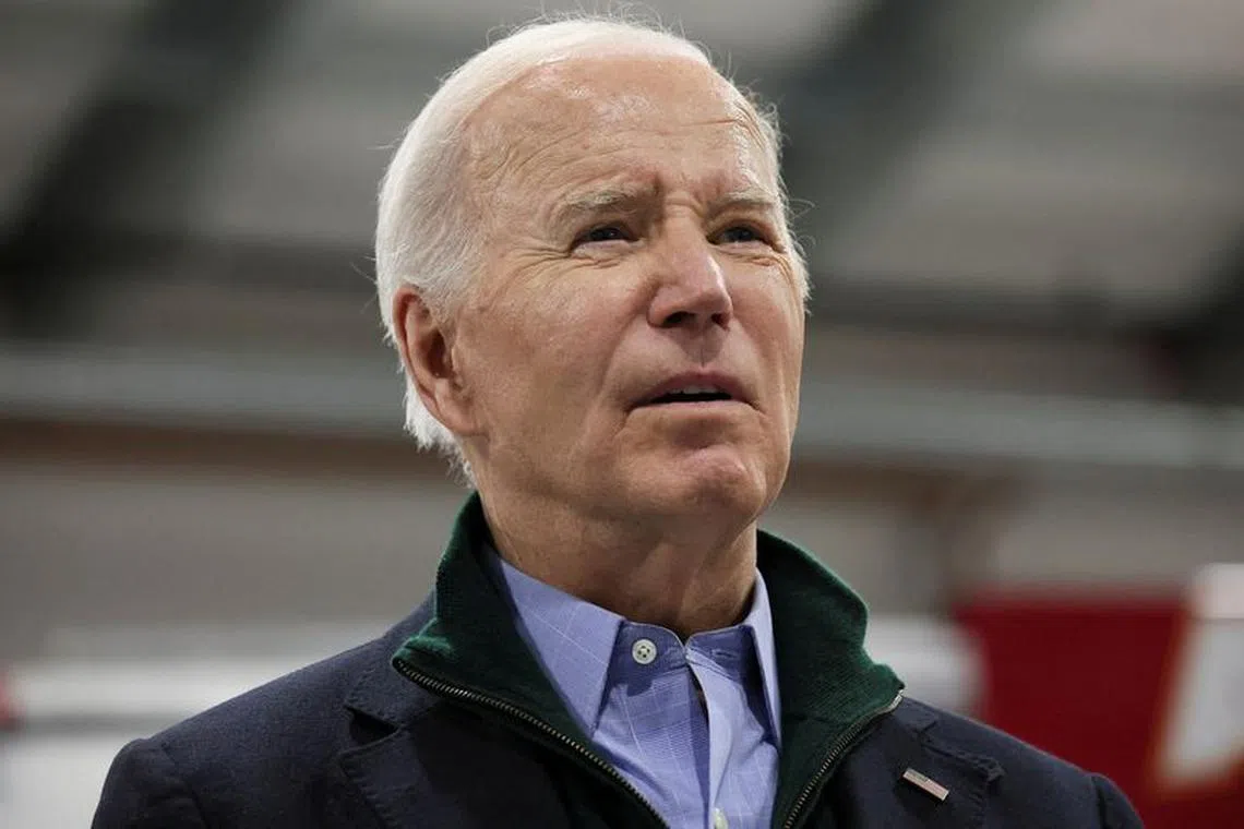 FILE PHOTO: U.S. President Joe Biden speaks to the press, as he visits Allentown Fire Training Academy, in Allentown, Pennsylvania, U.S., January 12, 2024. REUTERS/Leah Millis/File Photo