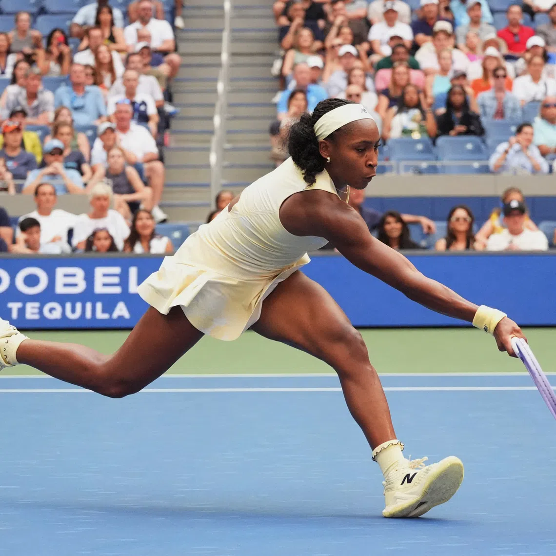 In her US Open third-round match against Spain’s Cristina Bucsa on Sept 5, Coco Gauff won 6-3, 6-4 to book her place in the last 16.