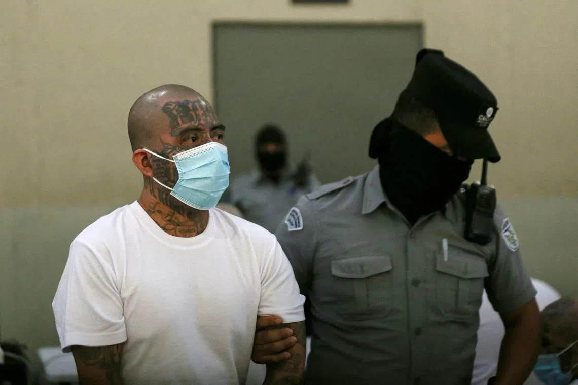 FILE PHOTO: A prisoner is escorted to receive medical care, during a media tour of the Terrorism Confinement Center (CECOT) in Tecoluca, El Salvador, January 30, 2026. Jose Cabezas/REUTERS/File Photo