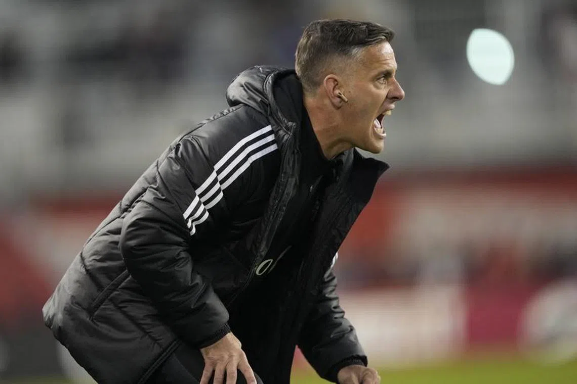 Oct 21, 2023; Toronto, Ontario, CAN; Toronto FC head coach John Herdman calls out his team during the first half against Orlando City SC at BMO Field. Mandatory Credit: John E. Sokolowski-USA TODAY Sports/File photo