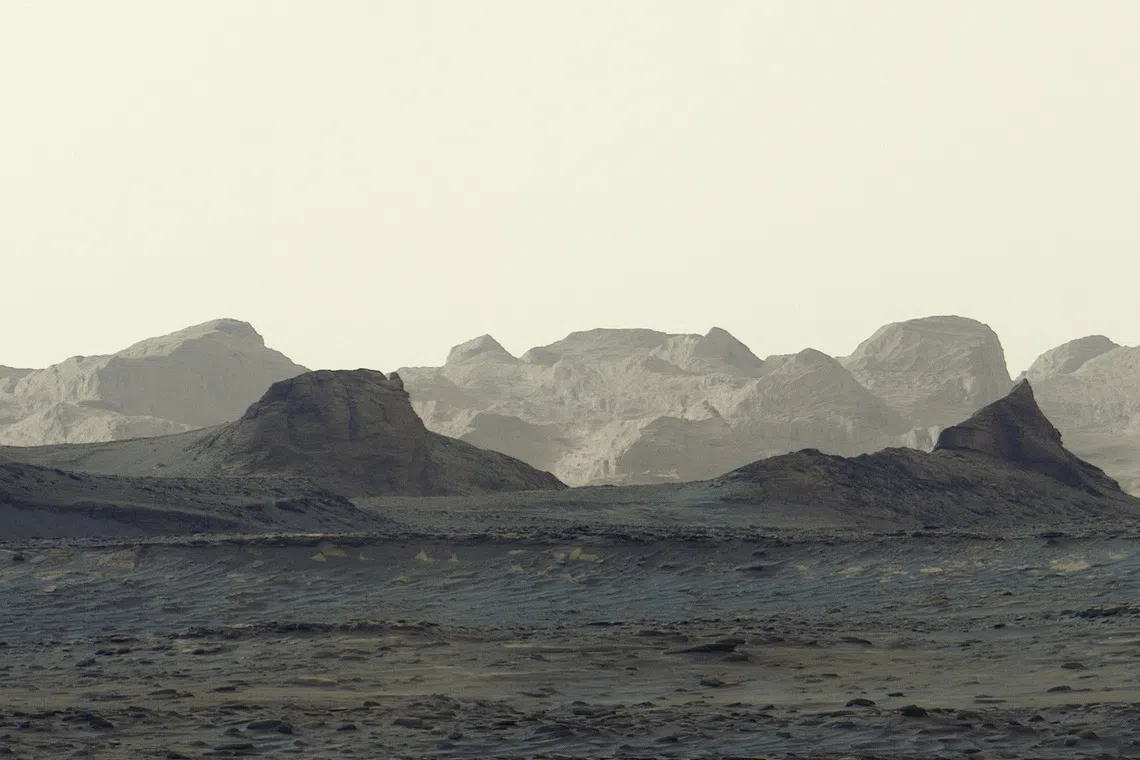 A view of the Martian surface taken by NASA's Curiosity on August 11, 2026, showing wind-carved crags called yardangs on Mount Sharp, which rises from Gale Crater near the planet's equator. The photograph is a zoomed-in crop of a broader panorama captured by the rover. NASA/JPL-Caltech/MSSS/Handout via REUTERS