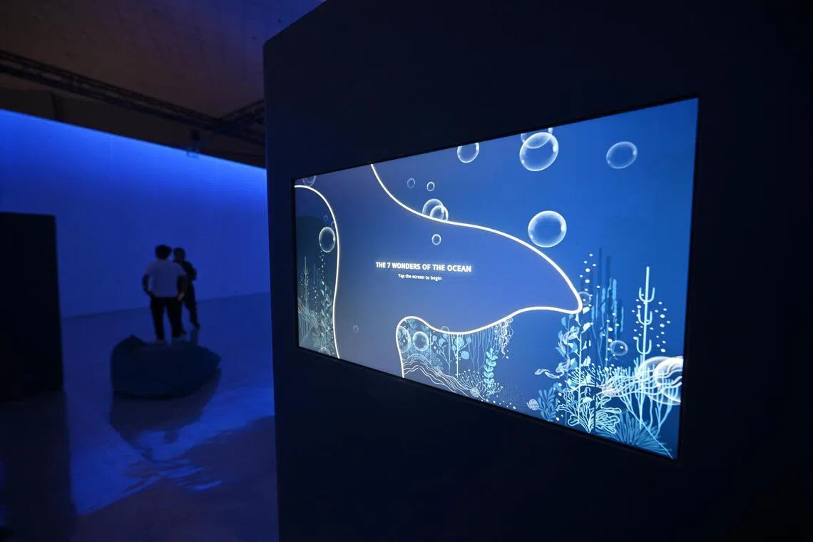 The Seven Wonders of the Ocean installation at the media preview of ONE Ocean: Every Action Ripples, at Science Centre Singapore, on May 28.