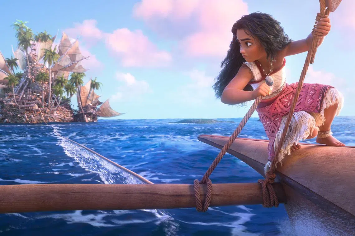 American actress Auliʻi Cravalho portrays the character Moana in Moana 2.