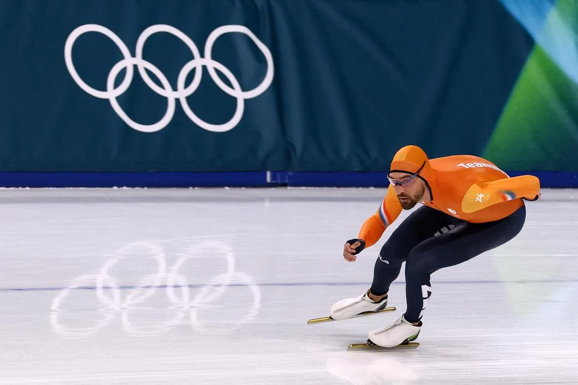 Milano Cortina 2026 Olympics - Speed Skating Training - Milano Speed Skating Stadium, Milan, Italy - February 05, 2026. Kjeld Nuis of Netherlands during training REUTERS/Yves Herman