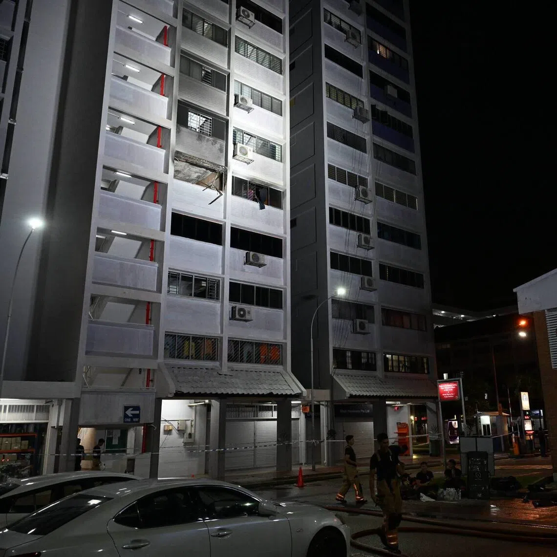 Five people were trapped in a fifth-floor unit at Block 684 Race Course Road when firefighters arrived.