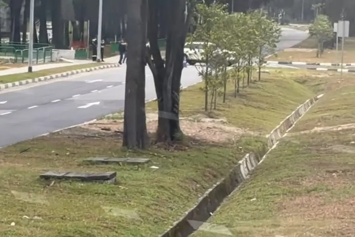 The accident caused a temporary road closure on both lanes on a section of Admiralty Road West heading to Admiralty Road East.