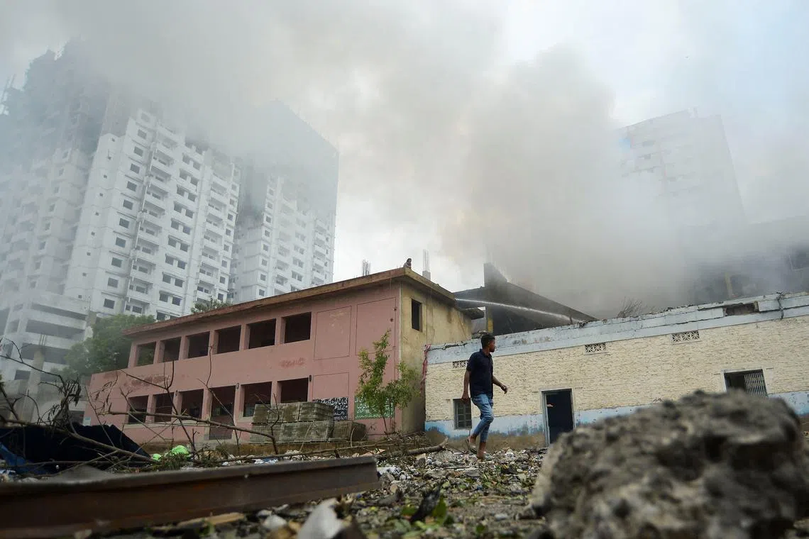 The blast was followed by several smaller explosions.