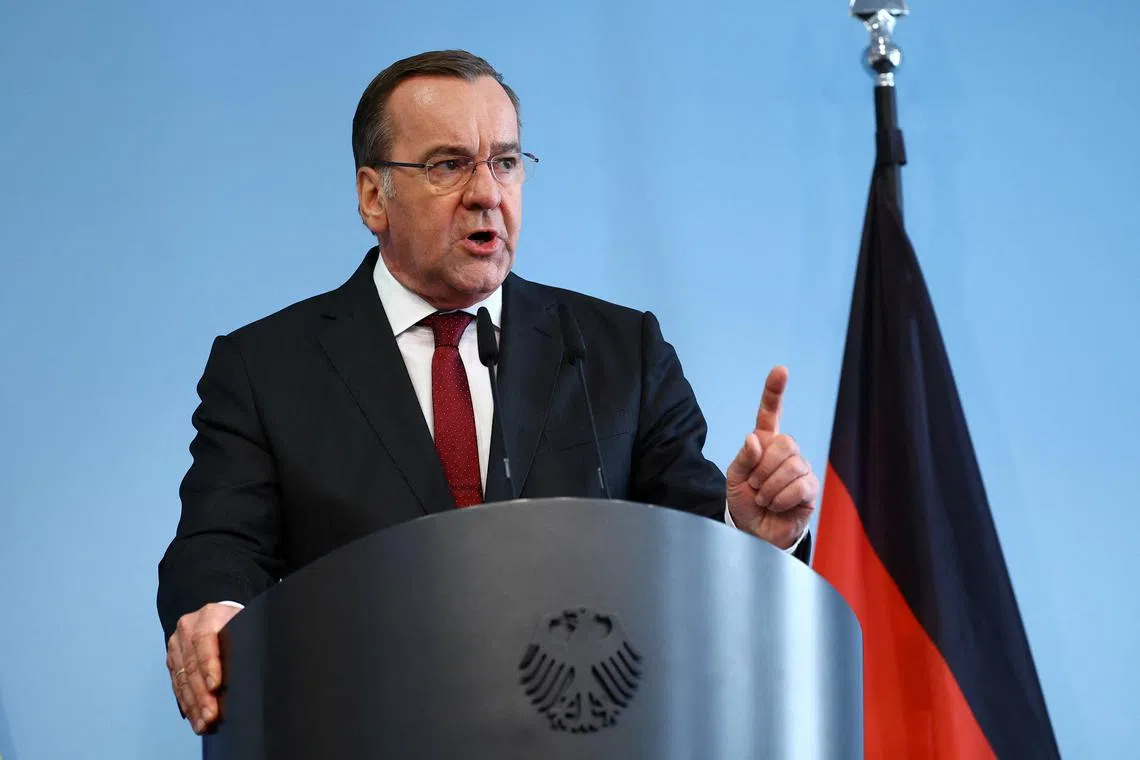 German Defence Minister Boris Pistorius gives a statement on apparent eavesdropping of German army Bundeswehr call at the defence ministry, in Berlin, Germany, March 5, 2024. REUTERS/Lisi Niesner/File Photo
