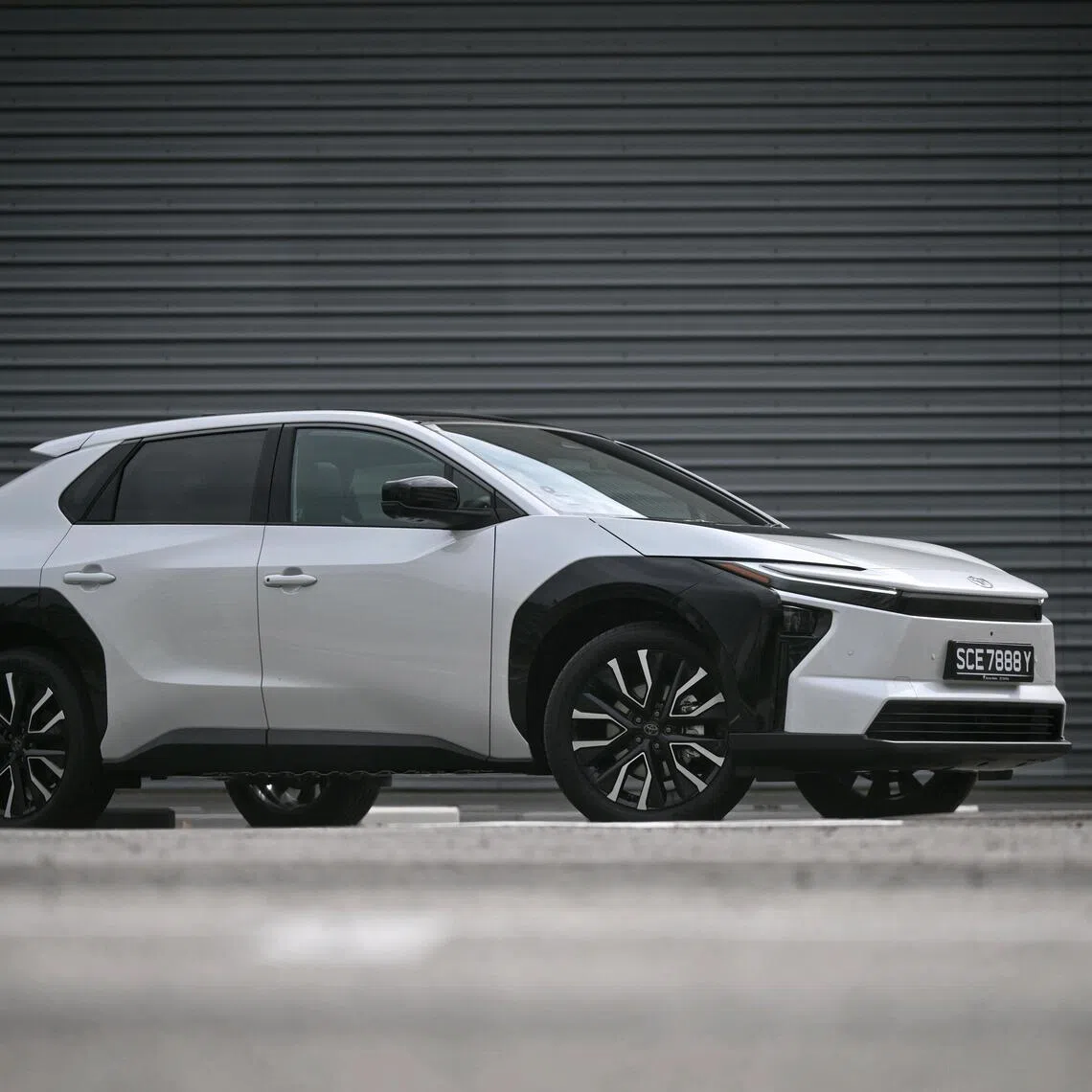 Interior and exterior of the Toyota bZ4X electric crossover,  on Feb 26, 2026.