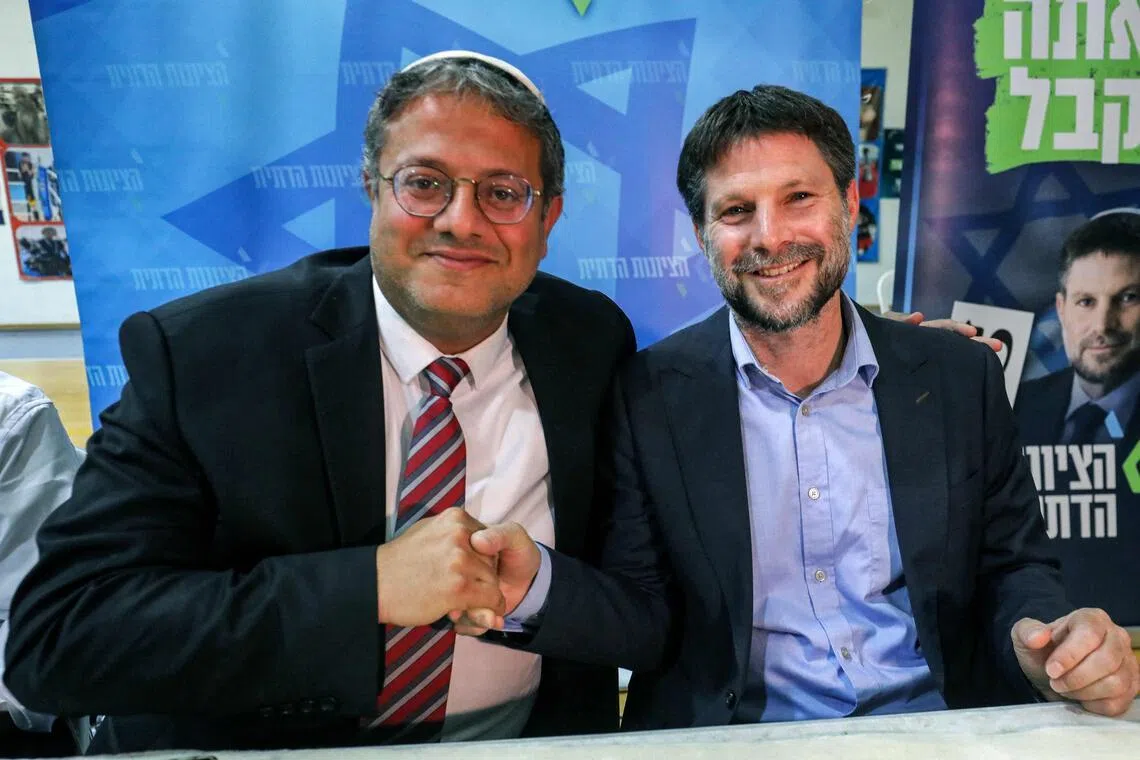 Ireland announced it has banned Israeli National Security Minister Itamar Ben Gvir (left) and finance minister Bezalel Smotrich (right) from entering the country.
