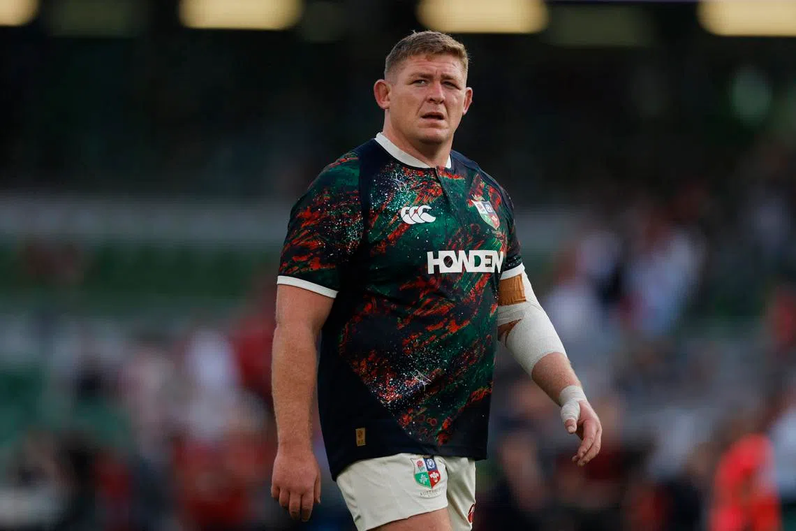 Rugby Union - British & Irish Lions v Argentina - Aviva Stadium, Dublin, Ireland - June 20, 2025  British & Irish Lions' Tadhg Furlong during the warm up before the match REUTERS/Clodagh Kilcoyne