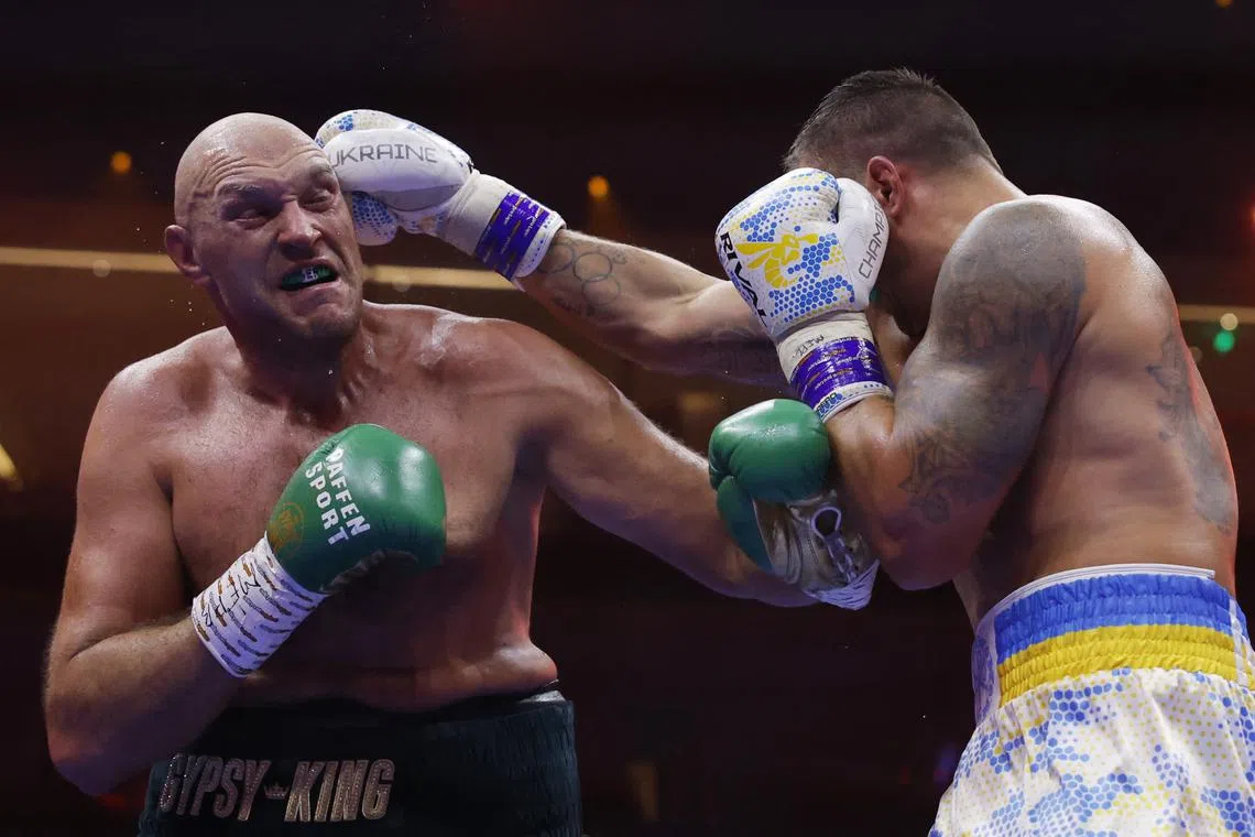 Boxing - Tyson Fury v Oleksandr Usyk - Kingdom Arena, Riyadh, Saudi Arabia - May 19, 2024 Tyson Fury in action against Oleksandr Usyk Action Images via Reuters/Andrew Couldridge