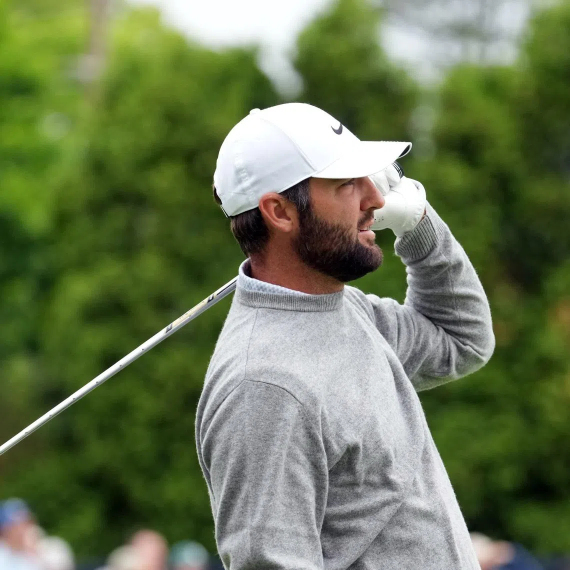 May 11, 2026; Newtown Square, Pennsylvania, USA; Scottie Scheffler during a practice round of the PGA Championship golf tournament at Aronimink Golf Club. Mandatory Credit: James Lang-Imagn Images