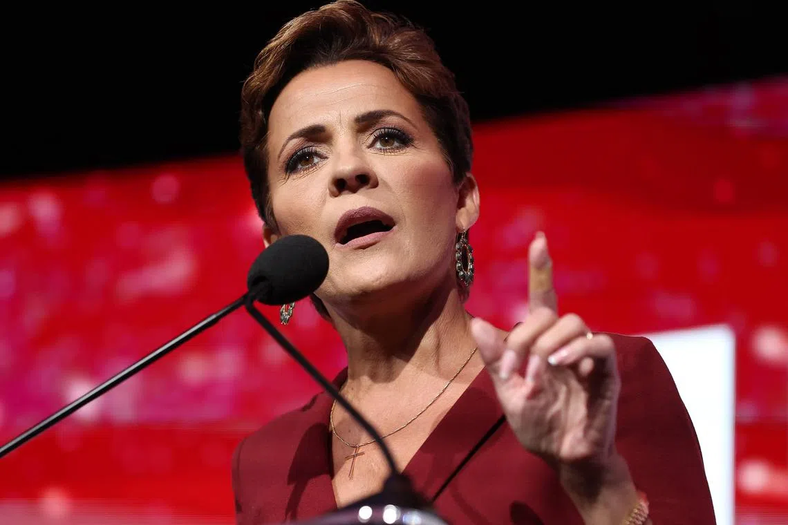 Kari Lake was one of a string of Trump-aligned Republican candidates who lost battleground state races in the US midterm elections.
