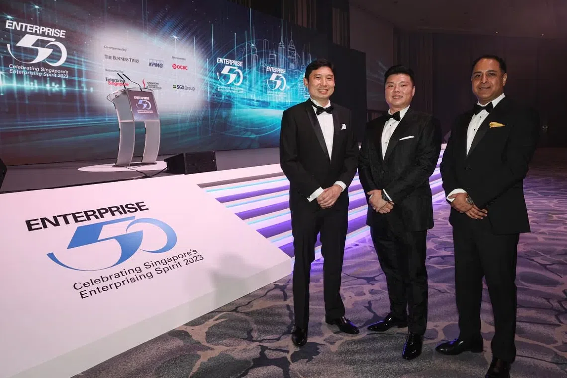(From left) Sean Chua, managing director of PS Energy Group; Calvin Poon, director of Unigold International; and Karan Narula, managing director of Mercantile Pacific Asia.